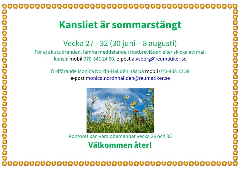 Sommarstängt kansli